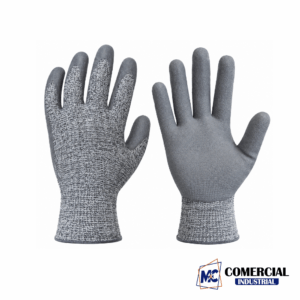 Guantes Anticorte Super Flex PU cut 5 Gris Claro Clute