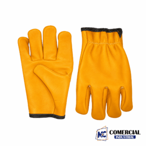 Guantes de Cuero Amarillo sin Refuerzo Palma y Dedos